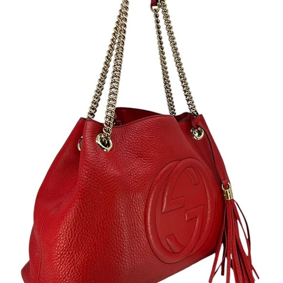 GUCCI Pebbled Calfskin Medium Soho Chain Shoulder Bag - Picture 3 of 9